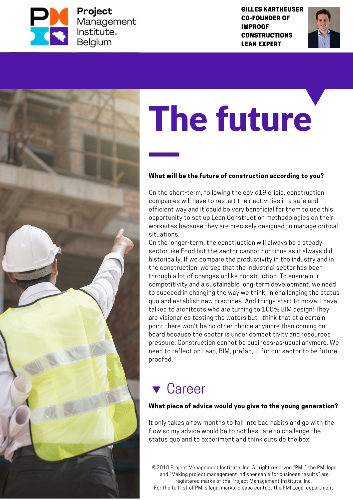 202006 PMI Construction CoP Monthly Portrait Gilles Kartheuser 5